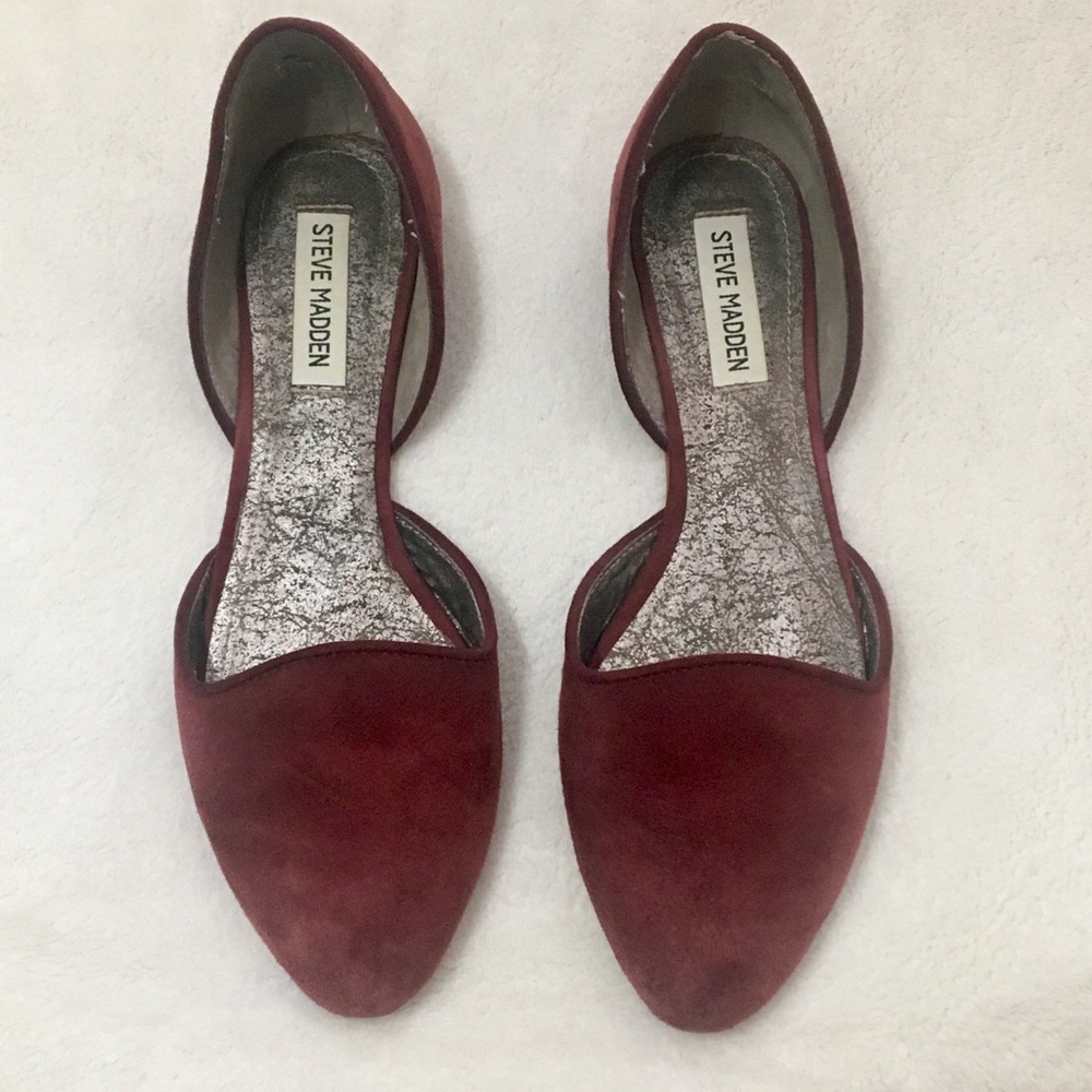 Steve Madden - Maroon Suede Pointy Toed Flats